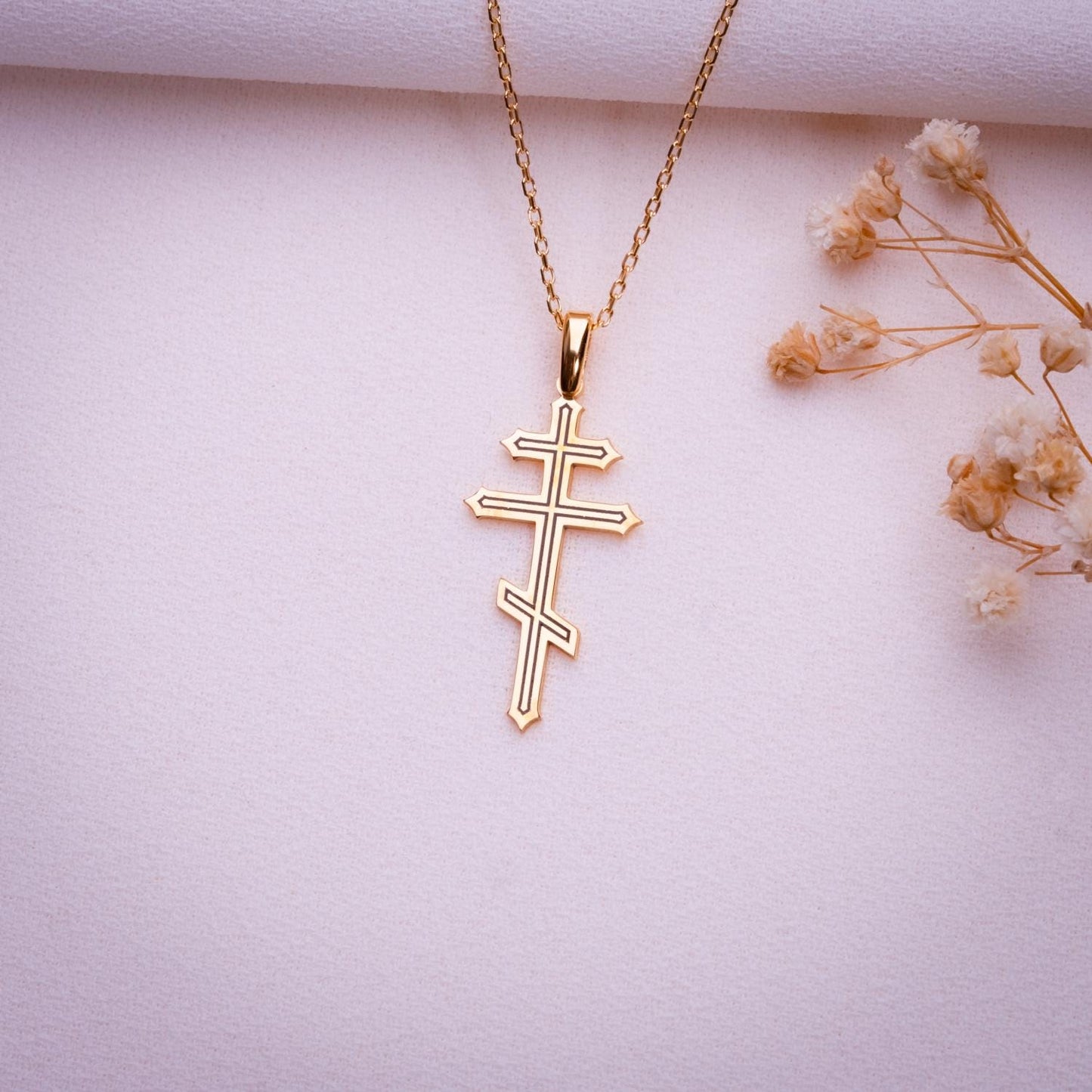 Dainty Cross Necklace • Gold Silver or Rose Gold Cross Pendant • Small Jesus Necklace for Women or Men • Sideways Cross Gift for Her or Him