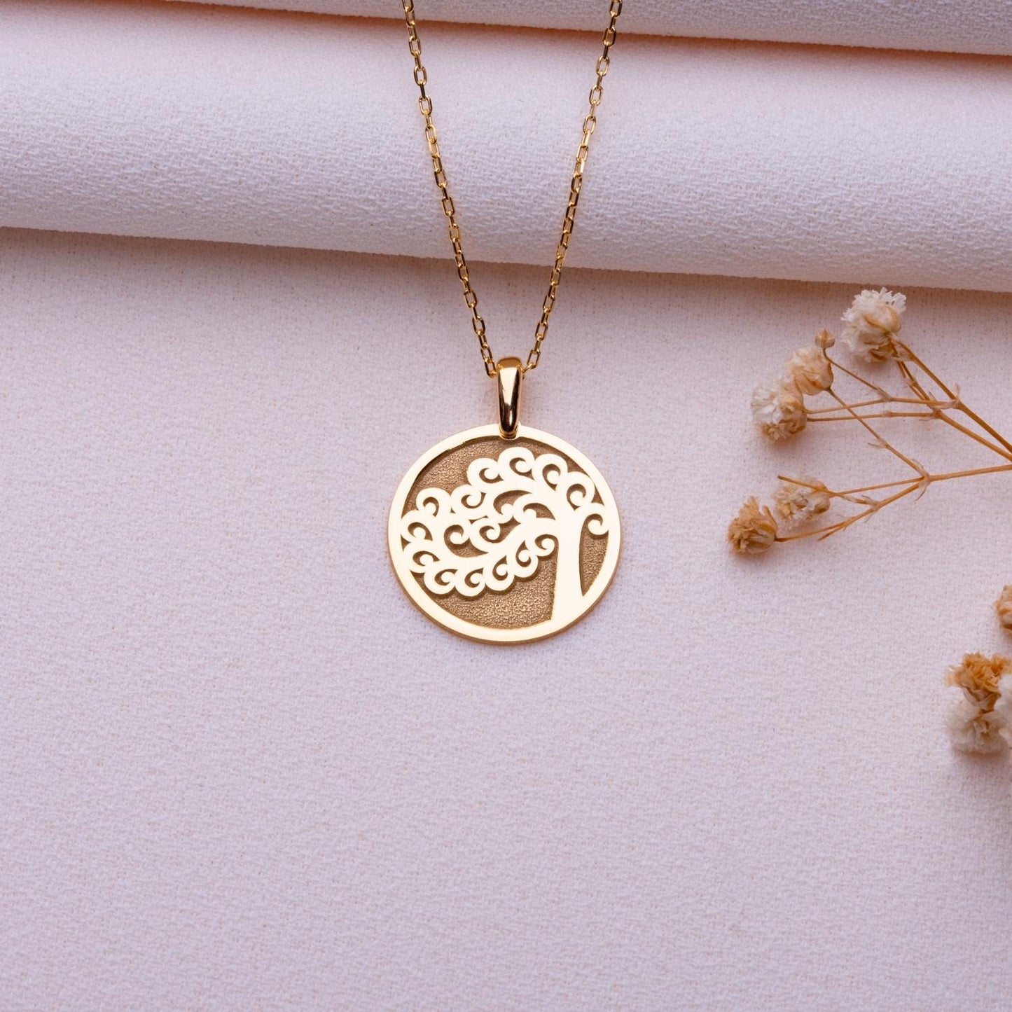 Tree of Life Necklace • Gold Silver Family Tree Pendant • Anniversary Gift•Dainty Initial Jewelry•Gift for Her•Statement Necklace for Women