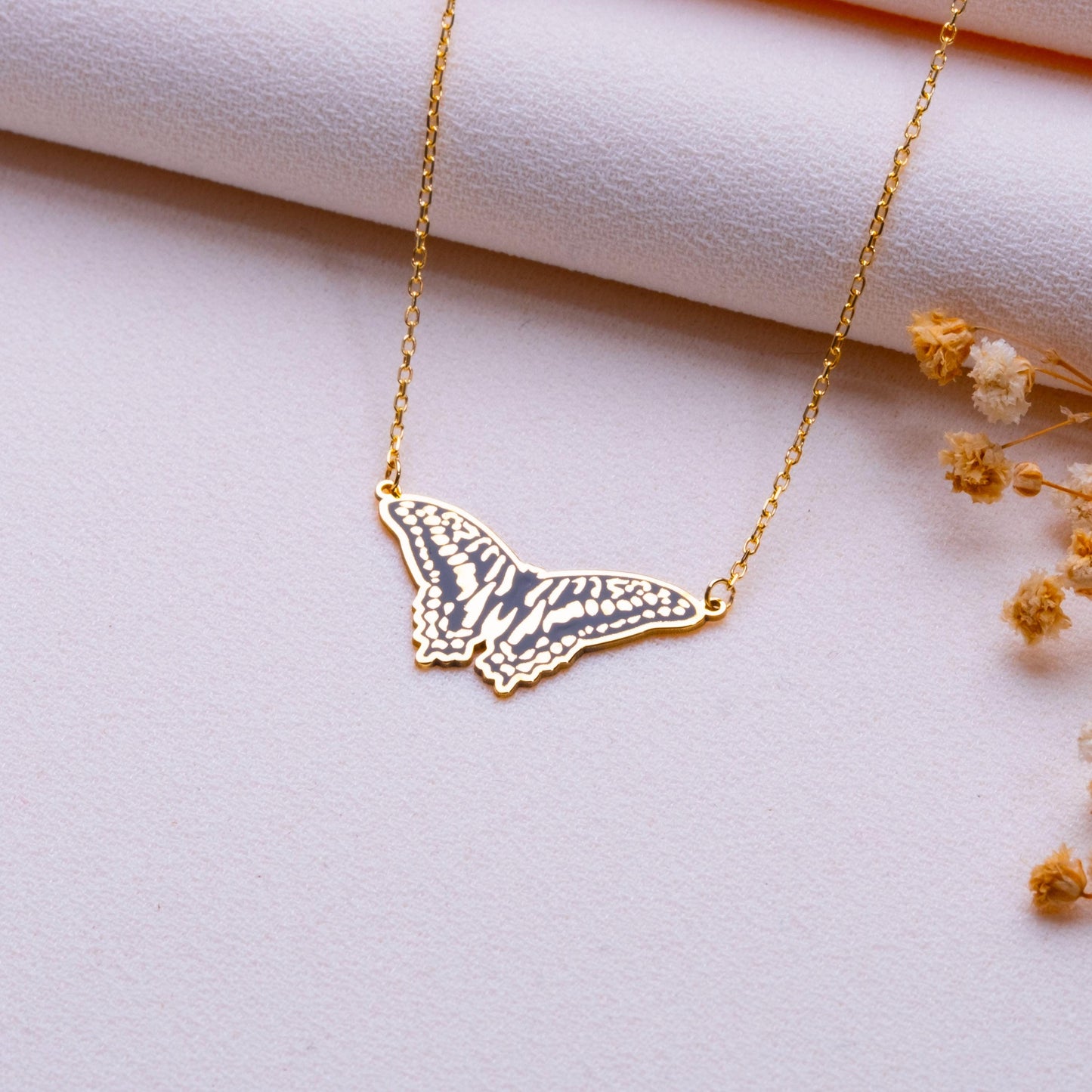 Butterfly Necklace • Dainty Pink or Silver Charm Pendant •Handmade Minimalist Jewelry•Unique Sister Gift•Delicate Wedding Necklace for Women