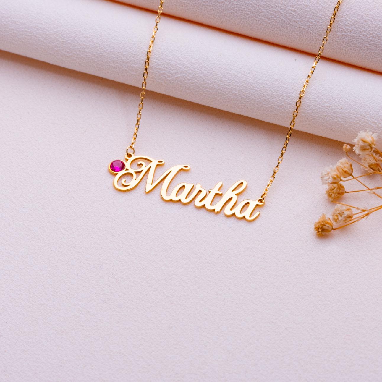 Dainty Name Necklace • November Birthstone Jewelry • Personalized Mom Gift • Silver Nameplate Pendant for Grandma • Custom Gold Necklace