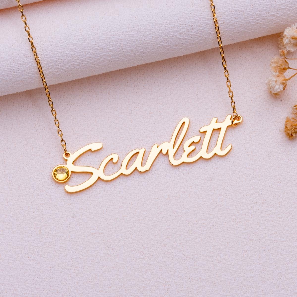 Name Necklace for Mom • Ruby Birthstone Jewelry • Birth Month Charm • Personalized Gift for Her • Custom Handmade Minimalist Pendant