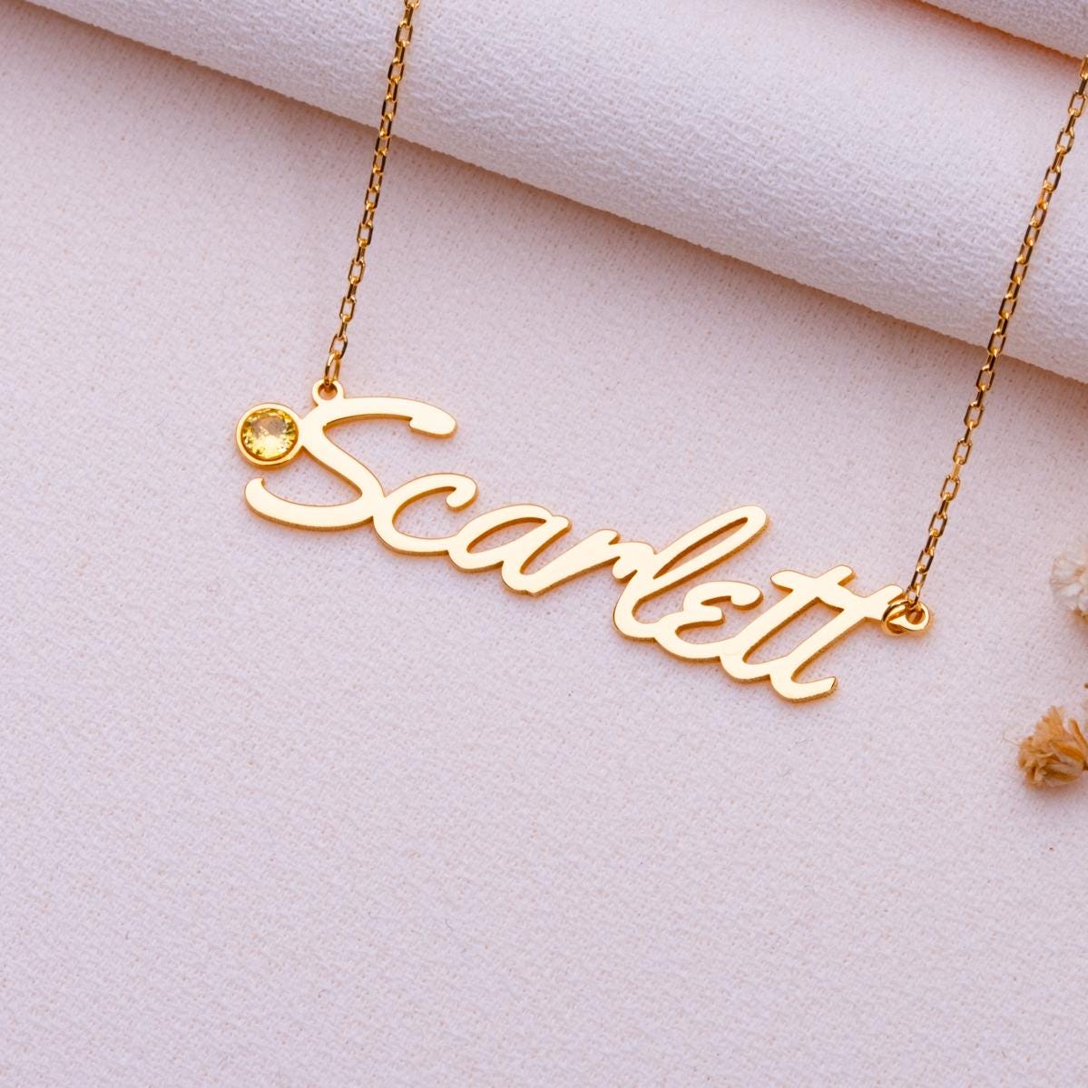 Name Necklace for Mom • Ruby Birthstone Jewelry • Birth Month Charm • Personalized Gift for Her • Custom Handmade Minimalist Pendant