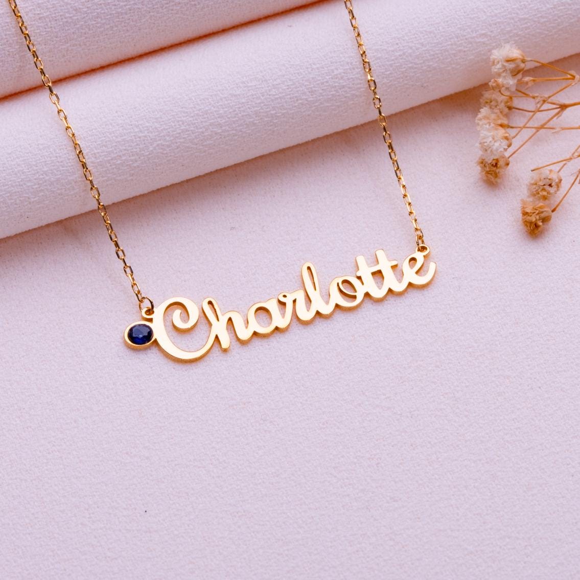 Name Jewelry for Mom • June Birthstone Pendant • Personalized Gift for Grandma • Ruby Minimalist Charm Necklace • Handmade Silver Piece