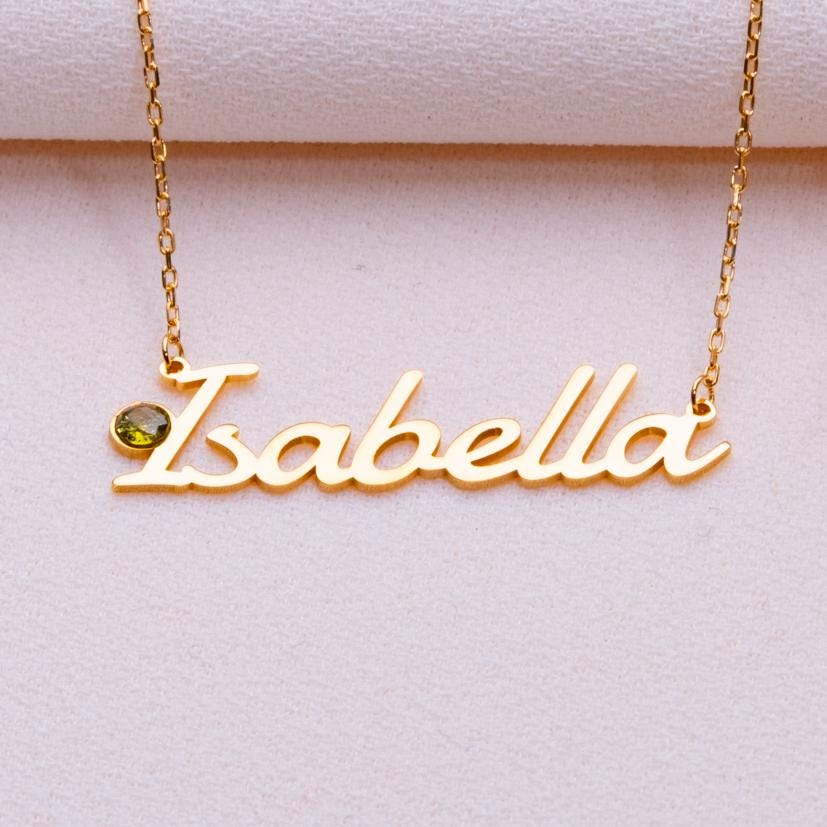 Initial Name Necklace • November Birthstone Jewelry • Birthday Gift for Mom • Dainty Custom Charm • New Mom Personalized Pendant