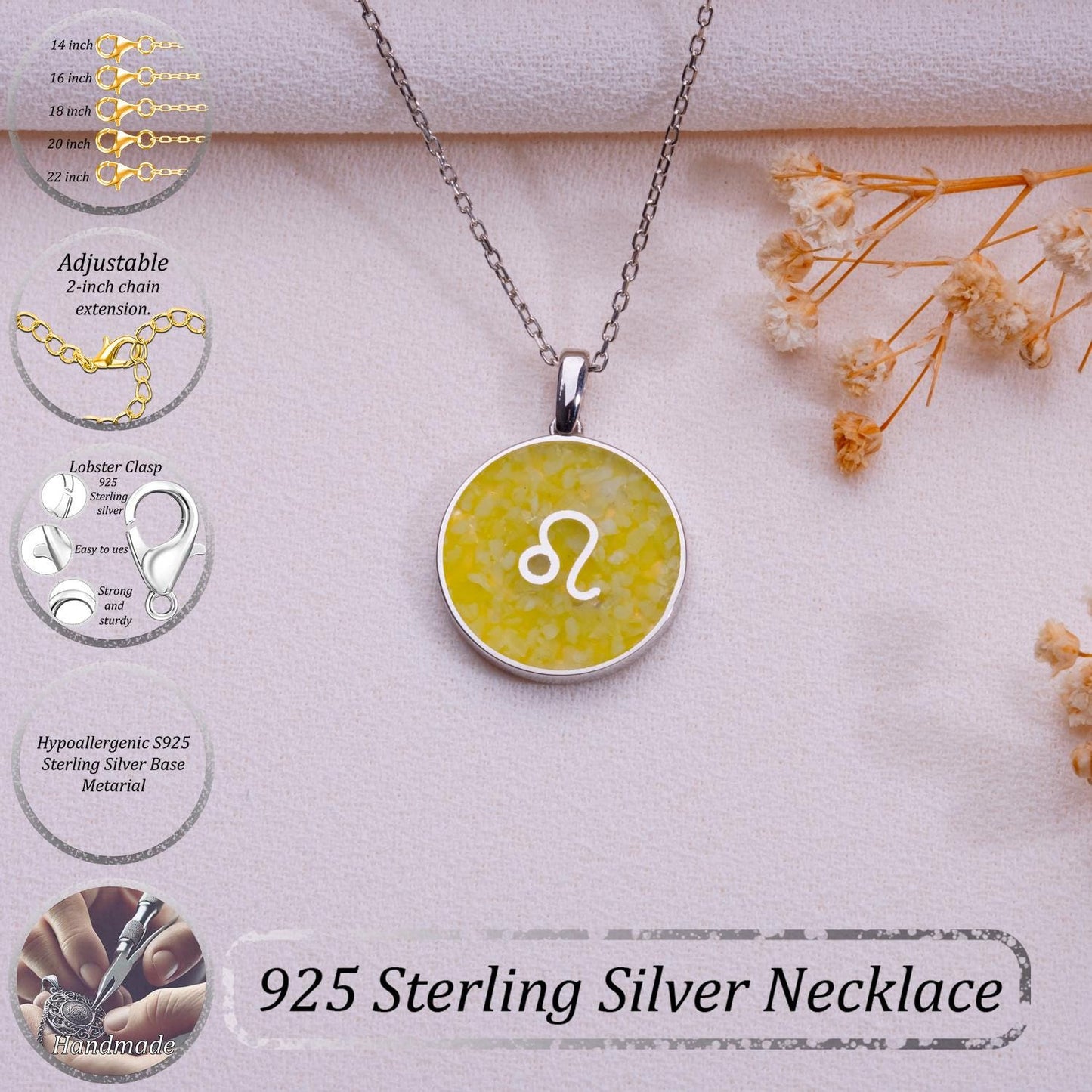 Handmade Jade Astrology Pendant, Leo Aquarius Gemini Zodiac Jewelry, Celestial Birth Sign Necklace, Gift for Women, Unique Horoscope Charm