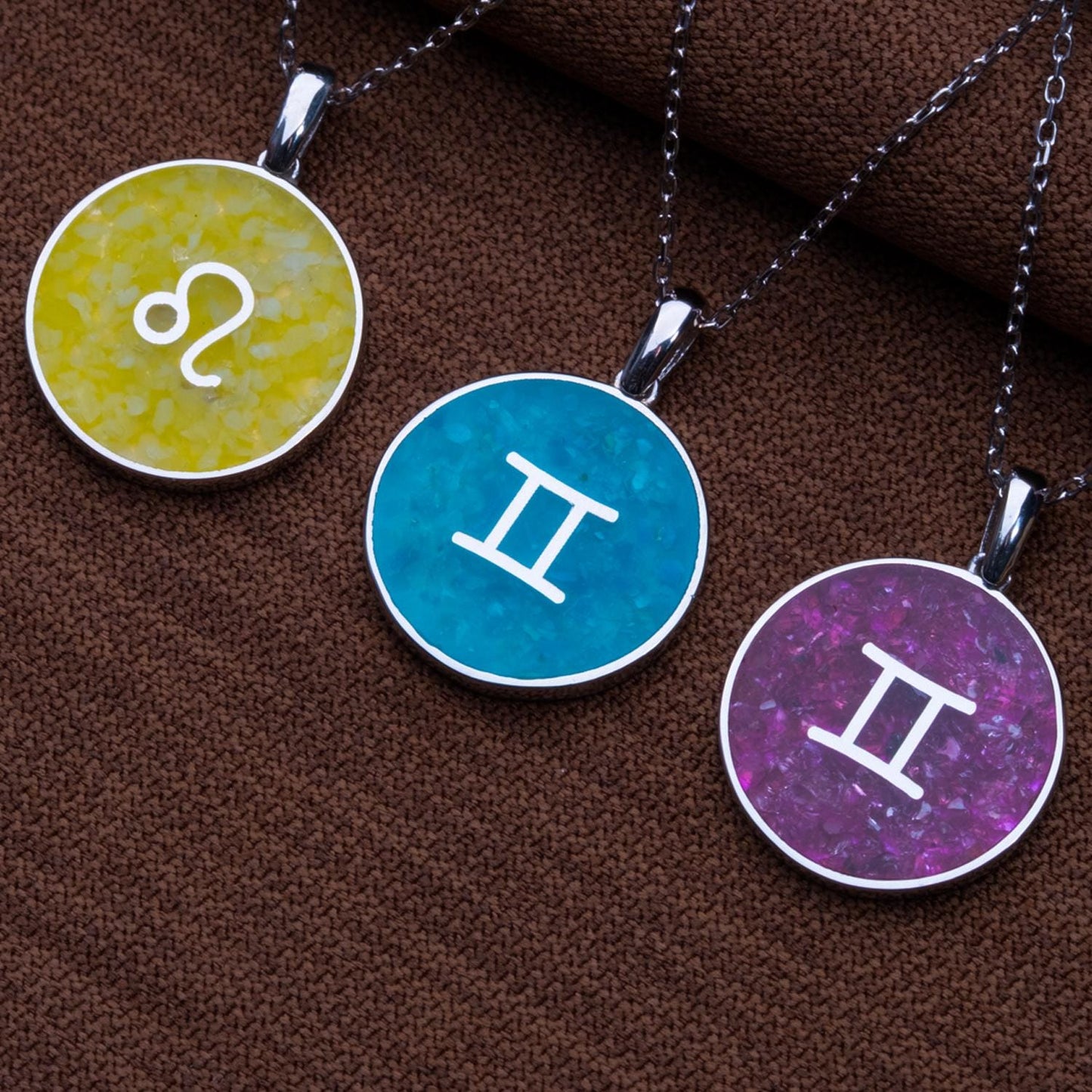 Natural Stone Astrology Gift Necklace-Virgo Taurus Sagittarius Jewelry,Horoscope Birthstone Pendant-Zodiac Birthday Gift for Her-Celestial