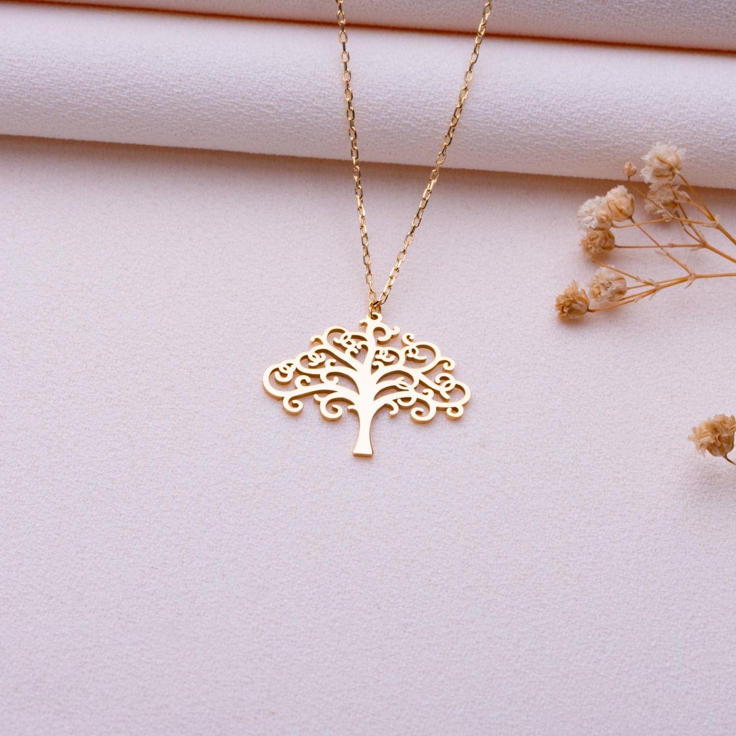 Tree of Life Necklace • Gold Silver Family Tree Pendant • Nature Charm Jewelry • Handmade Gift for Mom • Dainty Birthday Necklace for Her