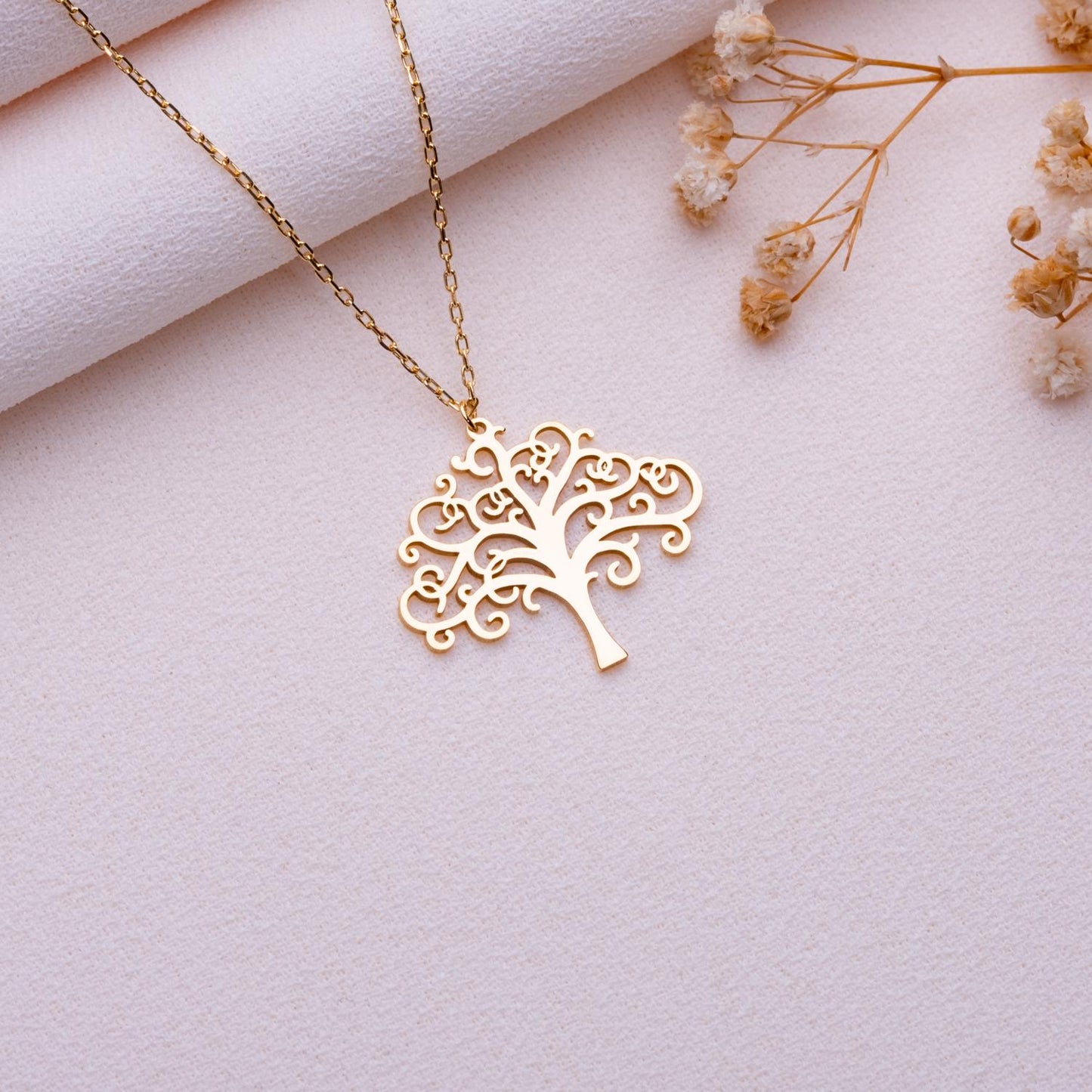 Tree of Life Necklace • Gold Silver Family Tree Pendant • Nature Charm Jewelry • Handmade Gift for Mom • Dainty Birthday Necklace for Her