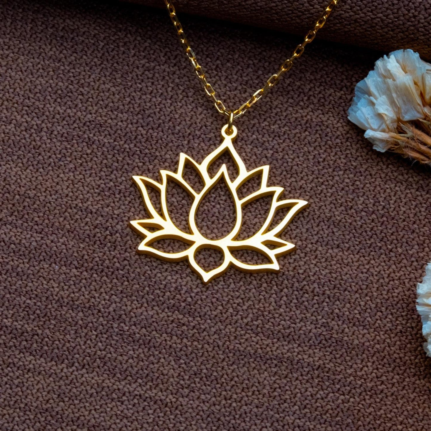 Yoga Lotus Flower Necklace – 925 Sterling Silver Mandala Jewelry, Minimal Boho Pendant for Women, Spiritual Gift,Handmade Necklace, Gift Box