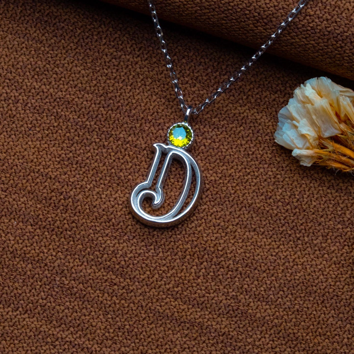 Personalized Initial Birthstone Necklace – Custom Silver Pendant,Charm Necklace,Birthstone Jewelry,Personalized Gift,Letter Necklace for Her