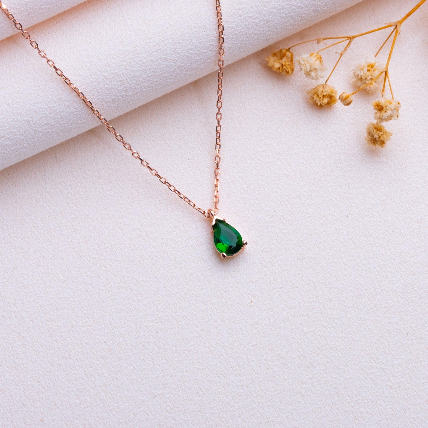 Drop Birthstone Necklace • Custom Jewelry Gift • Personalized Dainty Pendant for Women •Anniversary or Birthday Gift,Unique Necklace for Her
