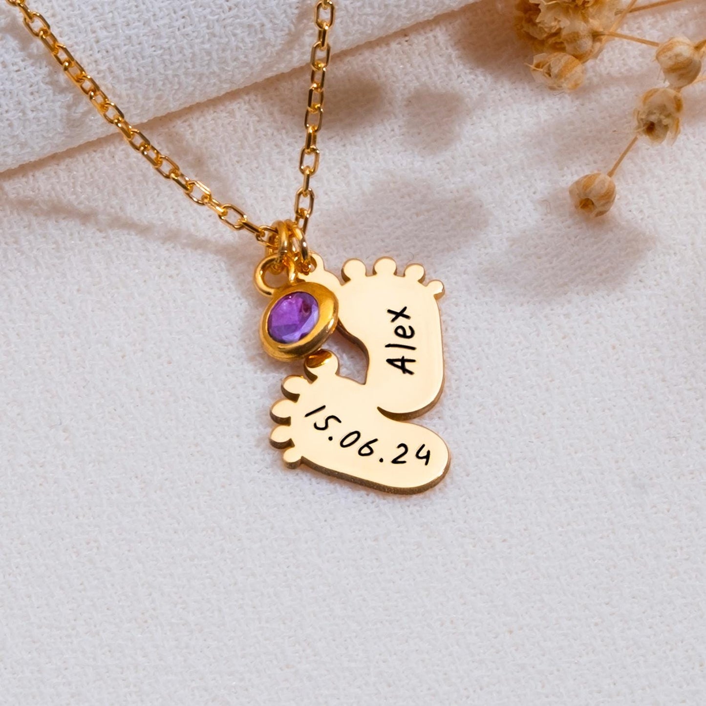 Footprint Necklace, Baby Name Necklace, Gift for Mom, Mother's Day Jewelry, New Mom or Miscarriage Gift, Mama Necklace, First Time Mom Gift.