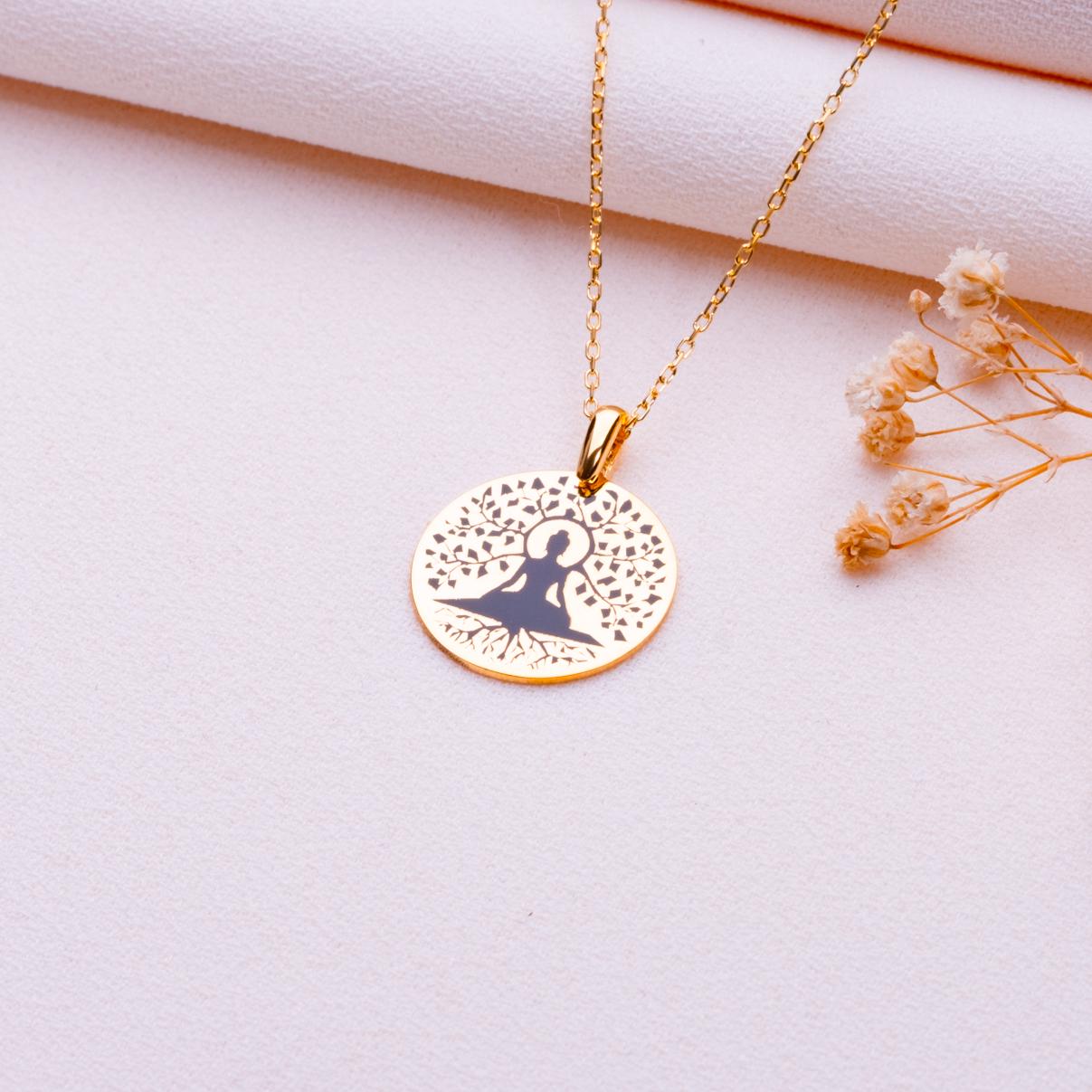Tree of Life Buddha Necklace-Spiritual Lotus Pendant-Chakra Meditation Jewelry-Buddhist Necklace Gift for Him Her-Trending Pendant Necklace