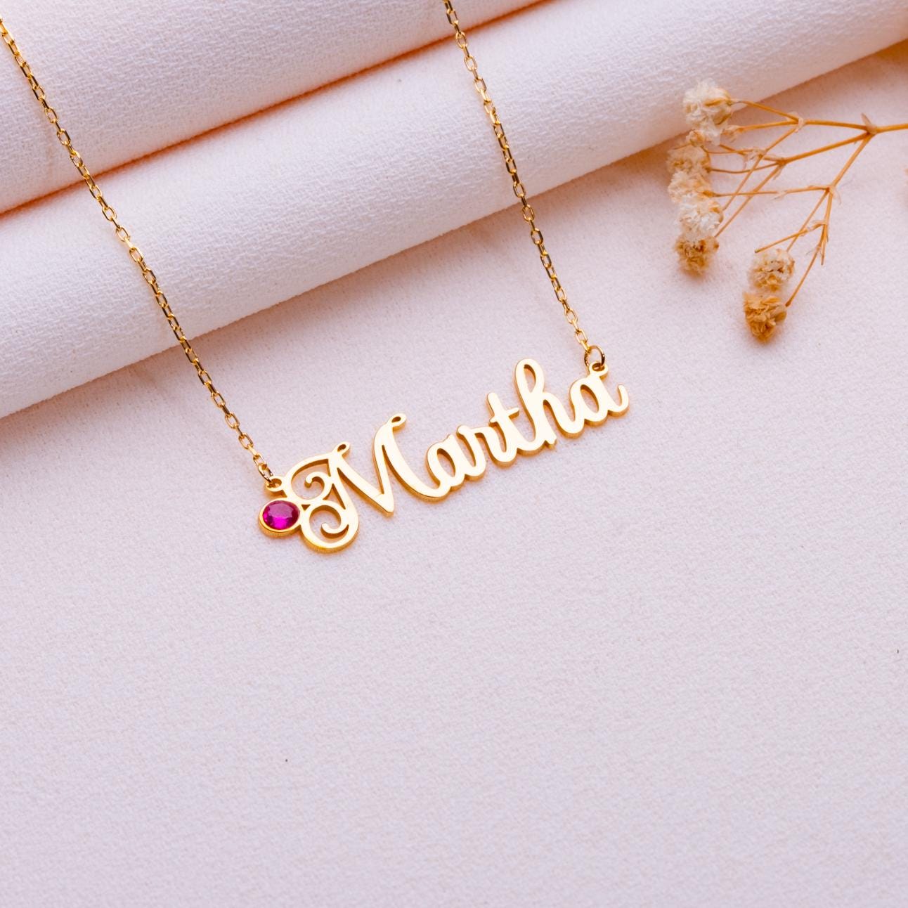 Dainty Name Necklace • November Birthstone Jewelry • Personalized Mom Gift • Silver Nameplate Pendant for Grandma • Custom Gold Necklace