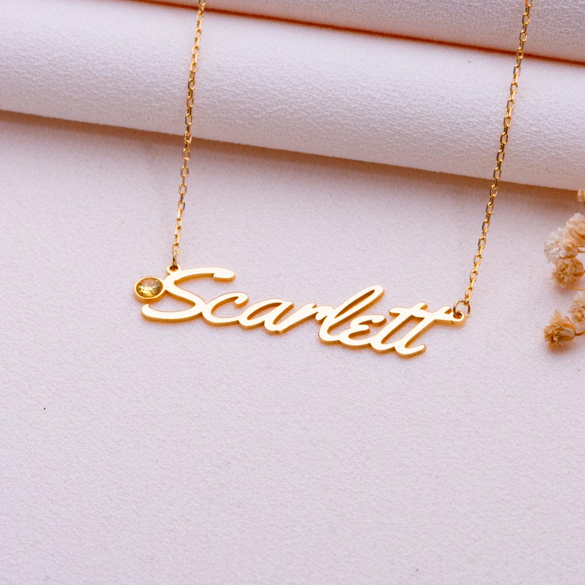 Name Necklace for Mom • Ruby Birthstone Jewelry • Birth Month Charm • Personalized Gift for Her • Custom Handmade Minimalist Pendant