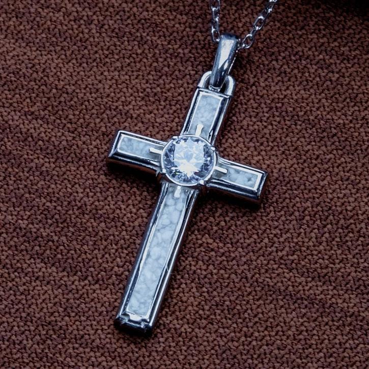 Moonstone Cross Necklace • Large Cross Pendant • Gold or Silver Moonstone Jewelry • Christian Gemstone Necklace • Jesus Pendant•Gift for Her