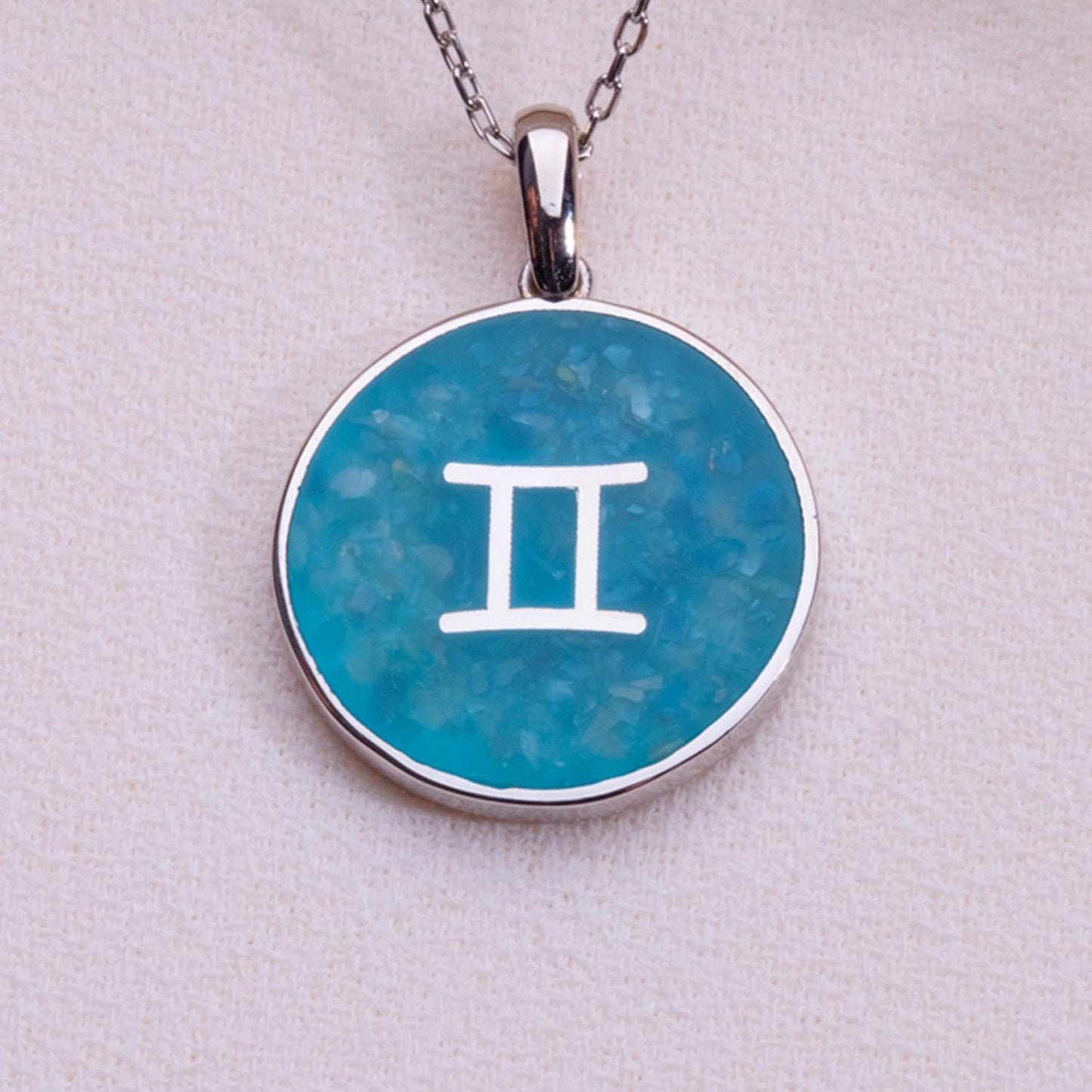Blue Agate Zodiac Sign Necklace - 14k Gold Zodiac Coin Pendant-Leo Virgo Aries Jewelry,Dainty Horoscope Necklace-Personalized Celestial Gift