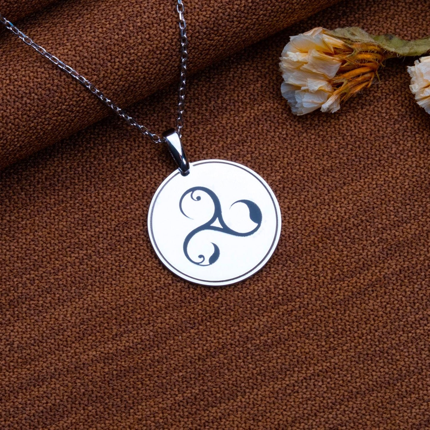 Triskele Necklace - Celtic Spiral Pendant,Triskelion Jewelry,Norse Viking Amulet, Stainless Steel or Silver,Pagan Wiccan Gift for Her or Him