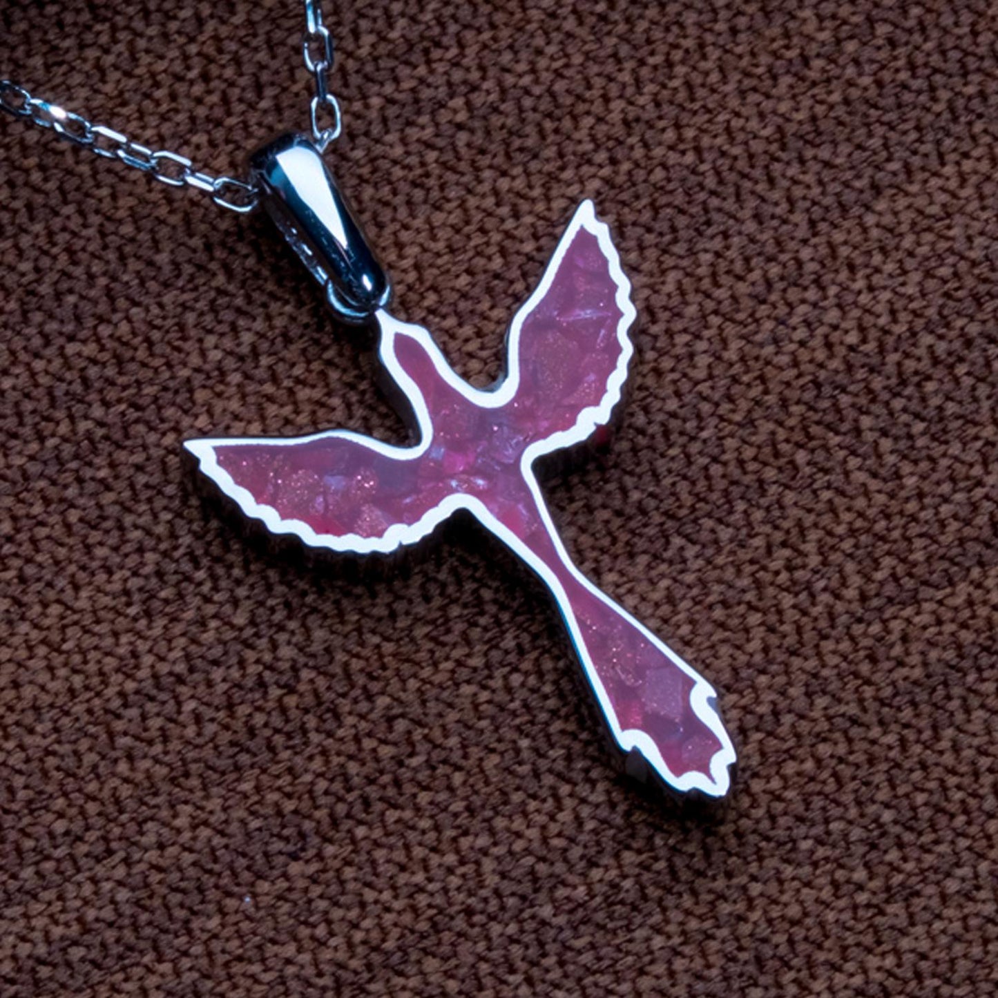 Sunstone Jasper Dove Necklace – 925 Sterling Silver Holy Spirit Pendant,Christian Bird Necklace, Religious Gift for Her,Confirmation Jewelry