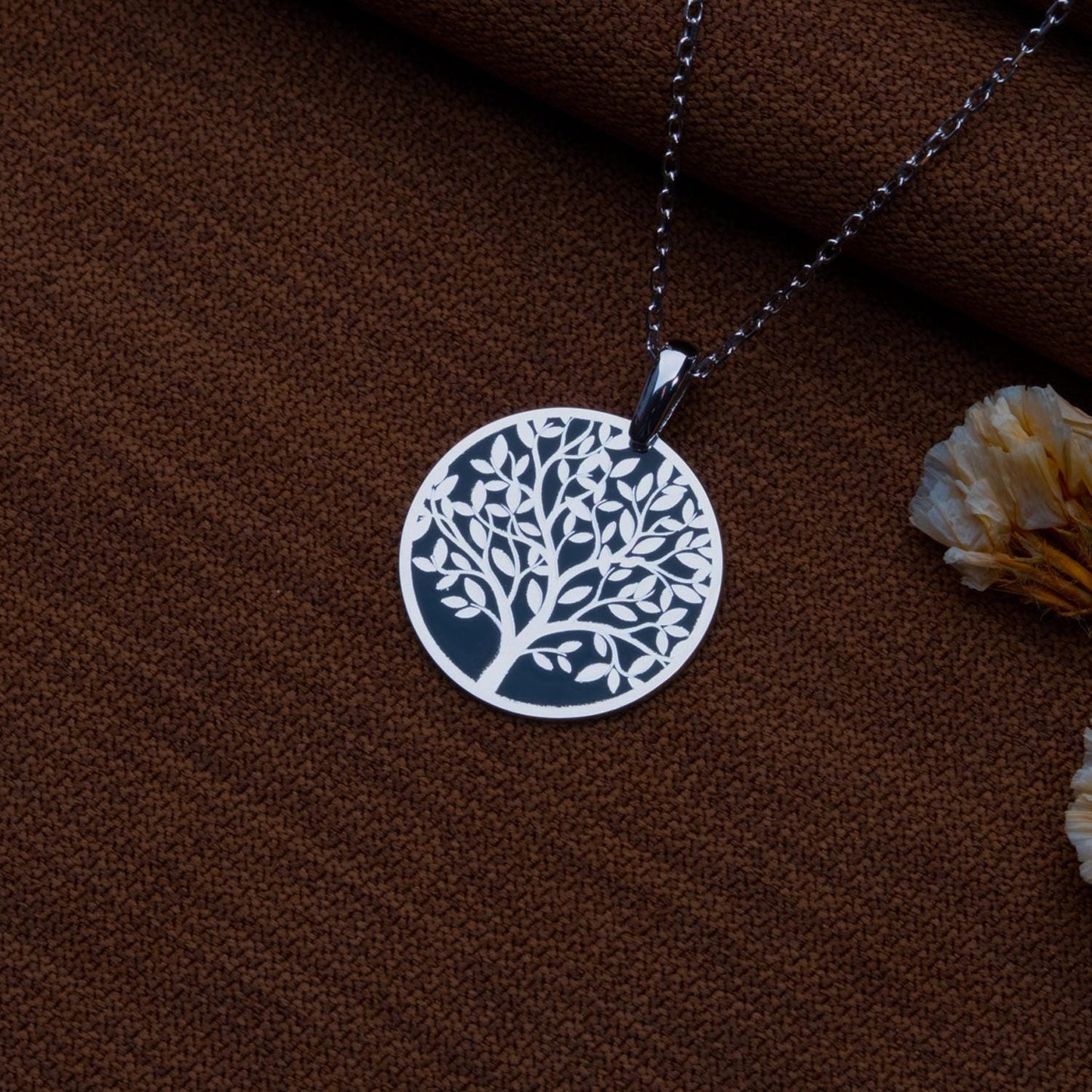 Tree of Life Necklace – 925 Sterling Silver Medallion Pendant, Family Tree Jewelry, Spiritual Nature Gift for Her, Boho Tree Charm Necklace