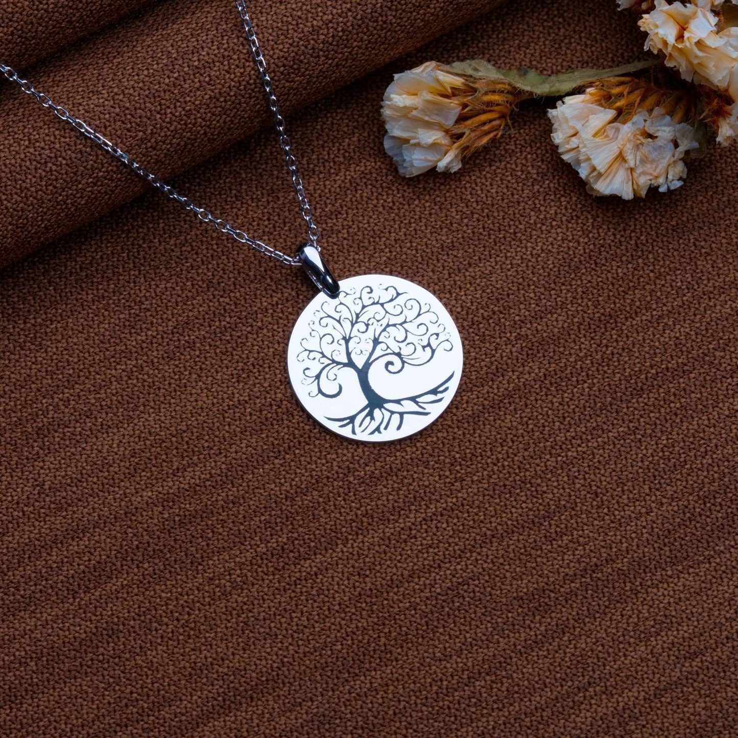 Tree of Life Pendant •Celtic Tree Silver Charm Necklace•Handmade Gift Jewelry for Mother•Dainty Family Gift Idea•Gold Tree Jewelry for Women