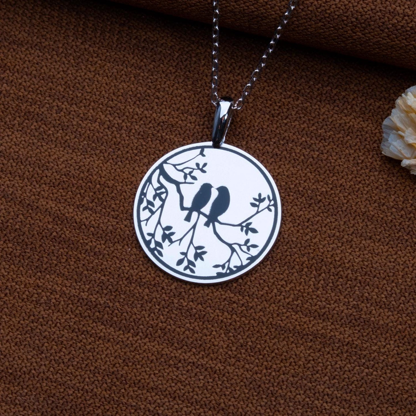 Love Birds Necklace–Dainty Couples Pendant,Custom Bird Necklace,Unique Anniversary Jewelry, Delicate Statement Necklace,Animal-Inspired Gift