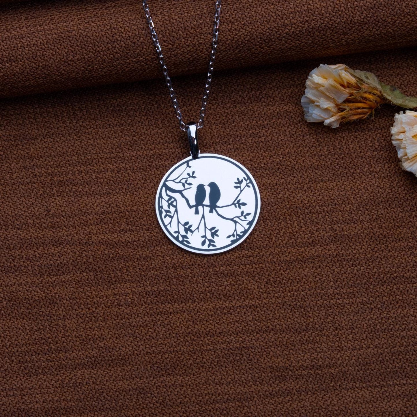 Love Birds Necklace–Dainty Couples Pendant,Custom Bird Necklace,Unique Anniversary Jewelry, Delicate Statement Necklace,Animal-Inspired Gift