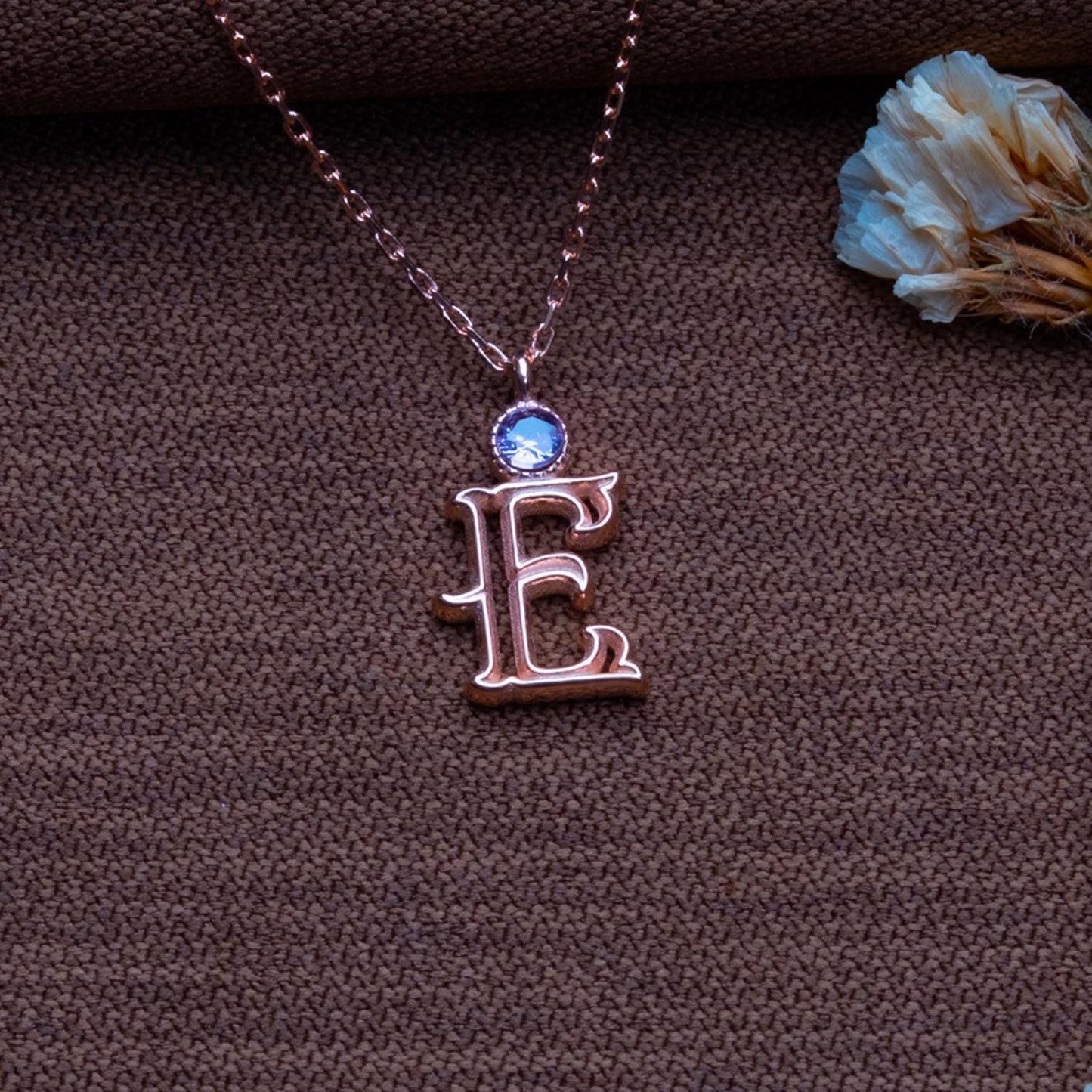 Custom Initial Birthstone Necklace – Personalized Silver Charm, Letter Pendant Jewelry, Birthstone Gift for Her, Handmade Birthday Gift Idea