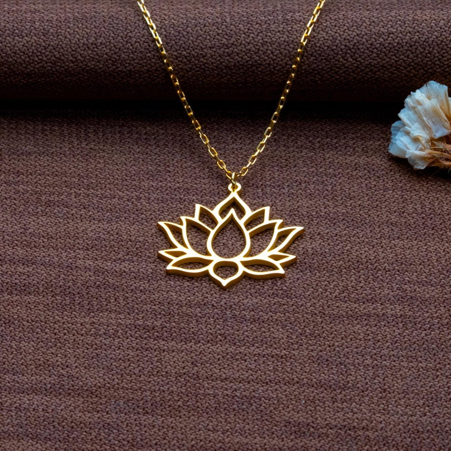 Yoga Lotus Flower Necklace – 925 Sterling Silver Mandala Jewelry, Minimal Boho Pendant for Women, Spiritual Gift,Handmade Necklace, Gift Box