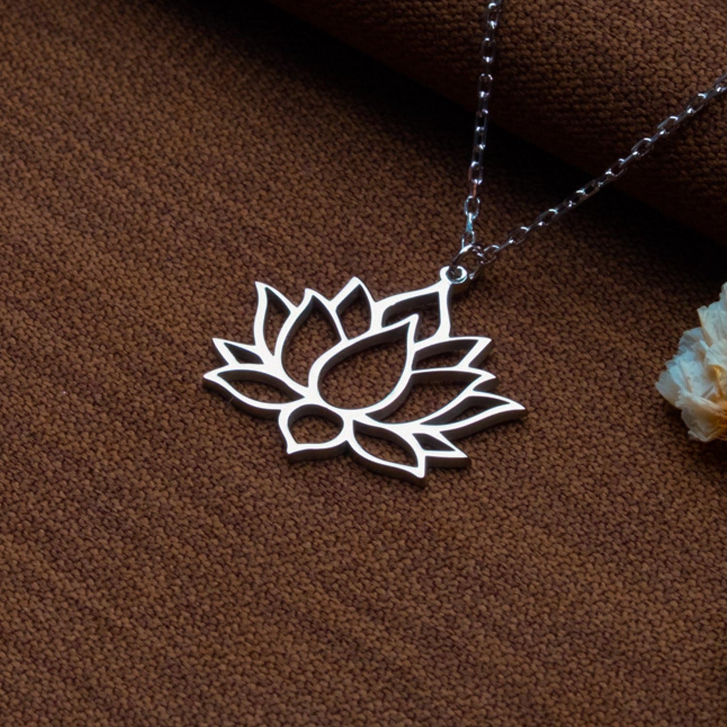 Lotus Flower Necklace – Sterling Silver Yoga Pendant, Spiritual Jewelry for Women, Minimalist Mandala Necklace, Gift for Her, Boho Jewelry