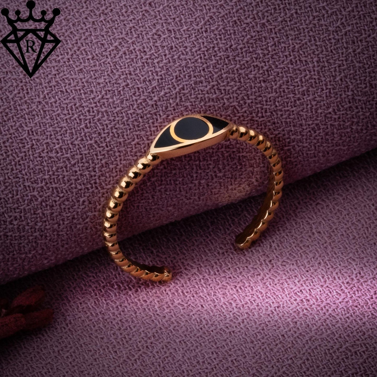 Adjustable Evil Eye Ring-Handmade 14K Gold or Silver Dainty Evil Eye Jewelry,Protection Ring,Unique Gift for Her,Anniversary Jewelry