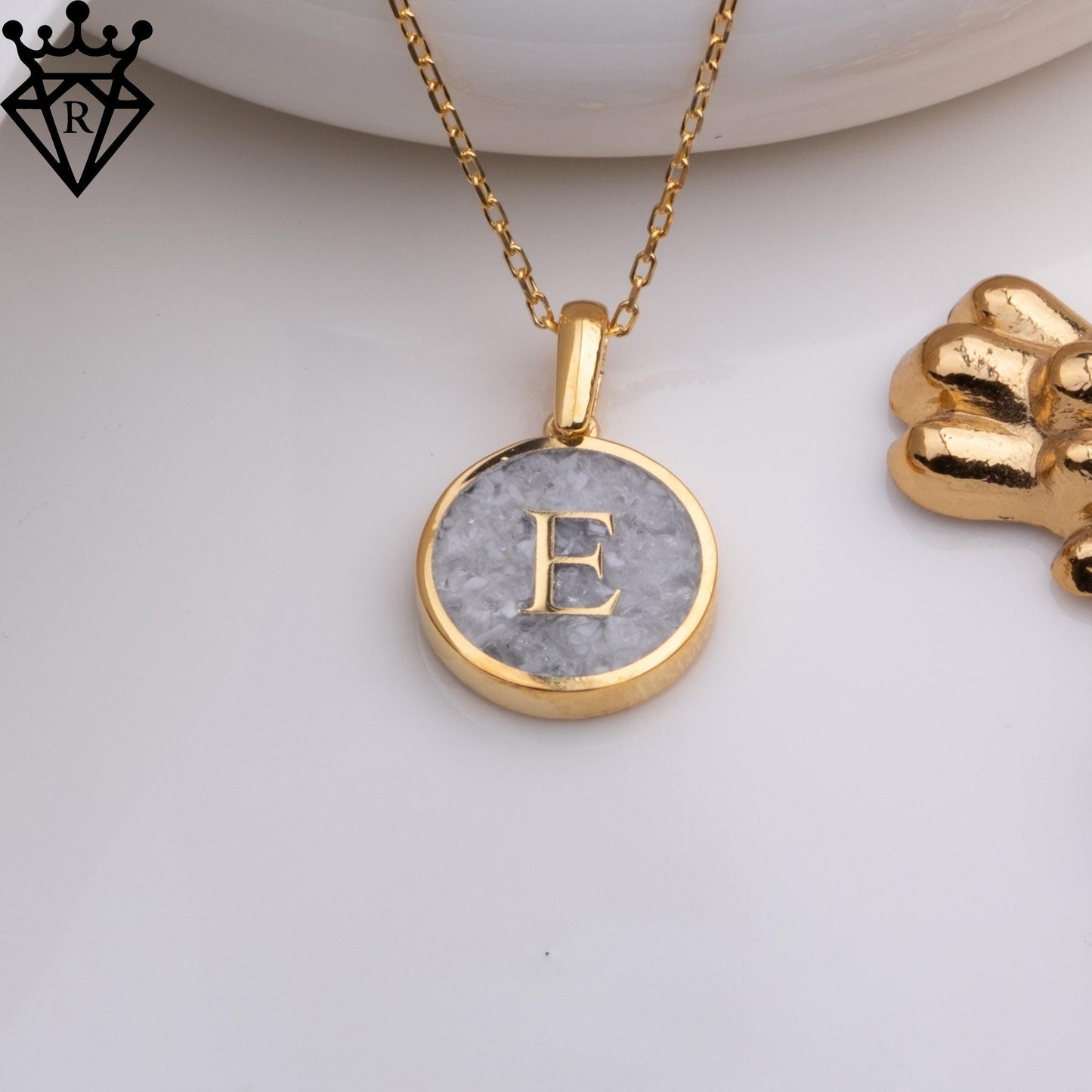 Moonstone Initial Necklace – 14K Gold Plated 925 Sterling Silver Rectangle Pendant – June Birthstone Jewelry – Personalized Gift for Her