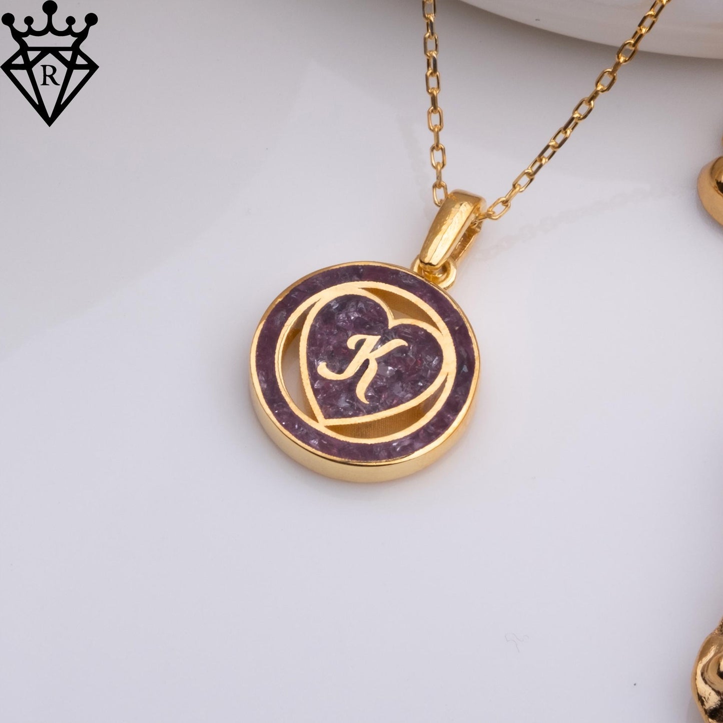 Garnet Initial Necklace – 14K Gold Plated 925 Sterling Silver Rectangle Pendant – January Birthstone Jewelry – Personalized Gift for Her