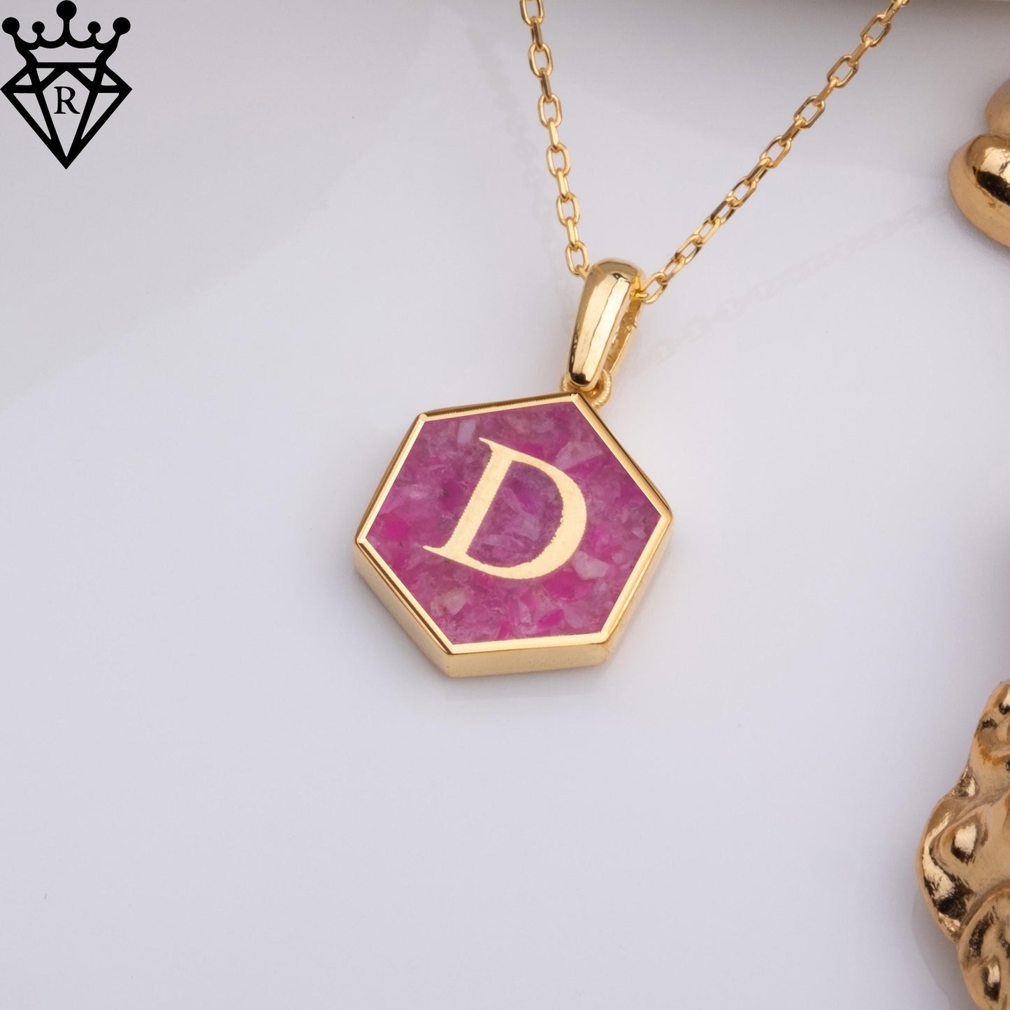 Pink Agate Initial Necklace–14K Gold Plated 925 Sterling Silver Personalized Gemstone Jewelry,Dainty Gift for Her, Birthday,Bridesmaid,gift