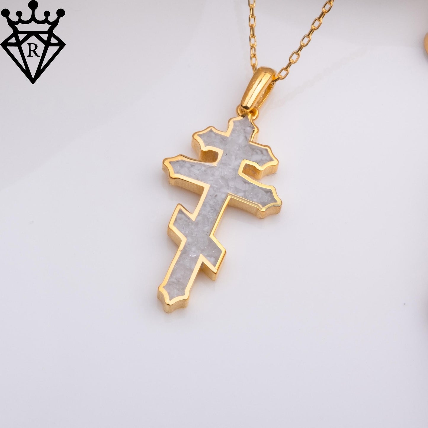 Rainbow Moonstone Cross Necklace: Sterling Silver Pendant, Handmade Jewelry