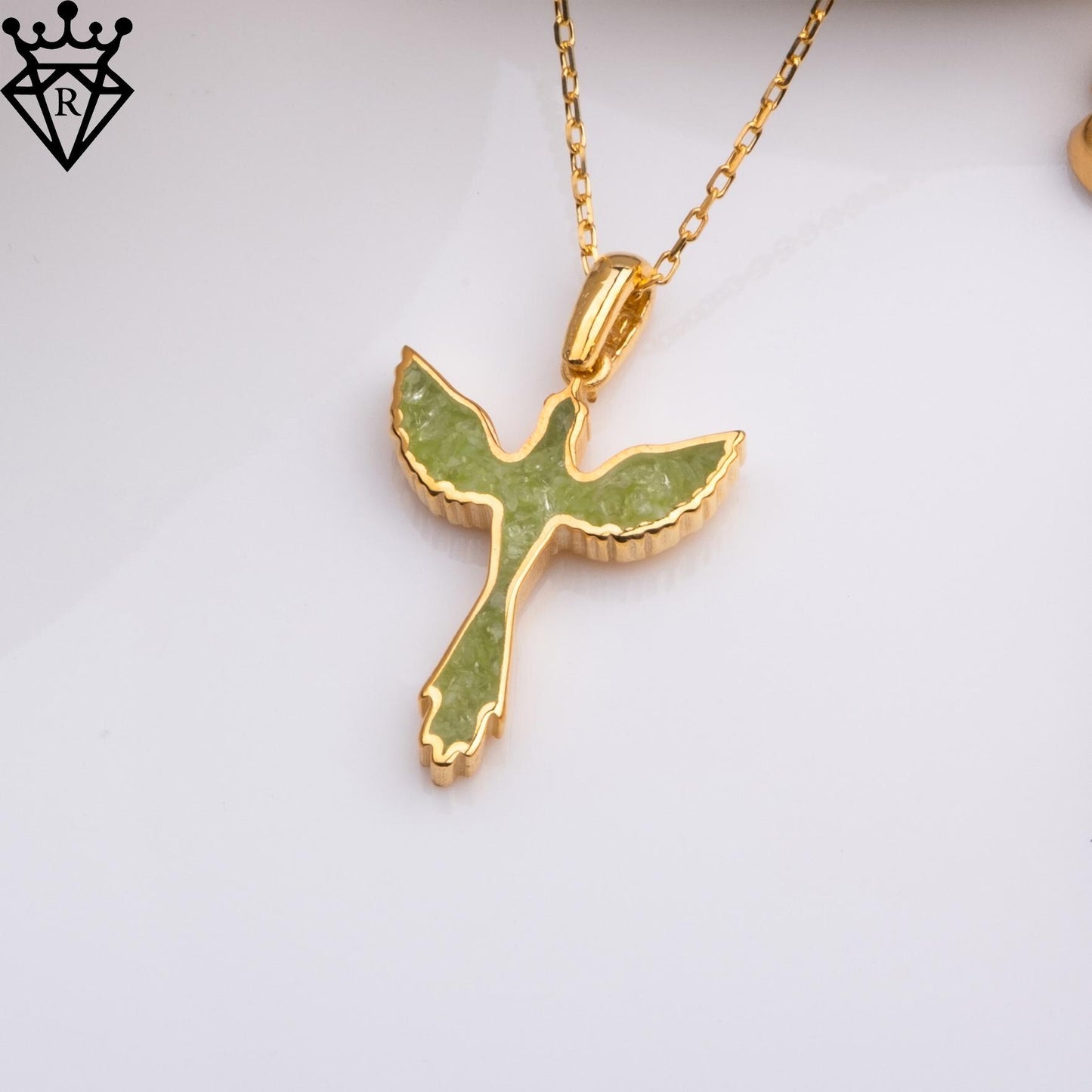 Rising Phoenix Peridot Necklace – 925 Sterling Silver Handmade Mythical Charm Jewelry – Phoenix Pendant Gift for Her,gold peridot pendant