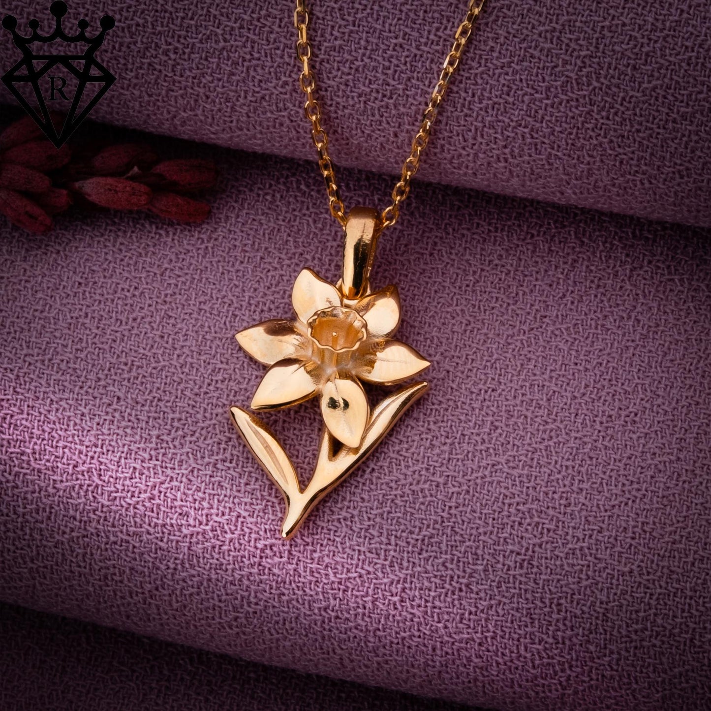 Daffodil Flower Necklace, Silver Birthflower Jewelry, Personalized Gift for Her, Birthday, Anniversary, Bridesmaid, Unique Custom Necklace