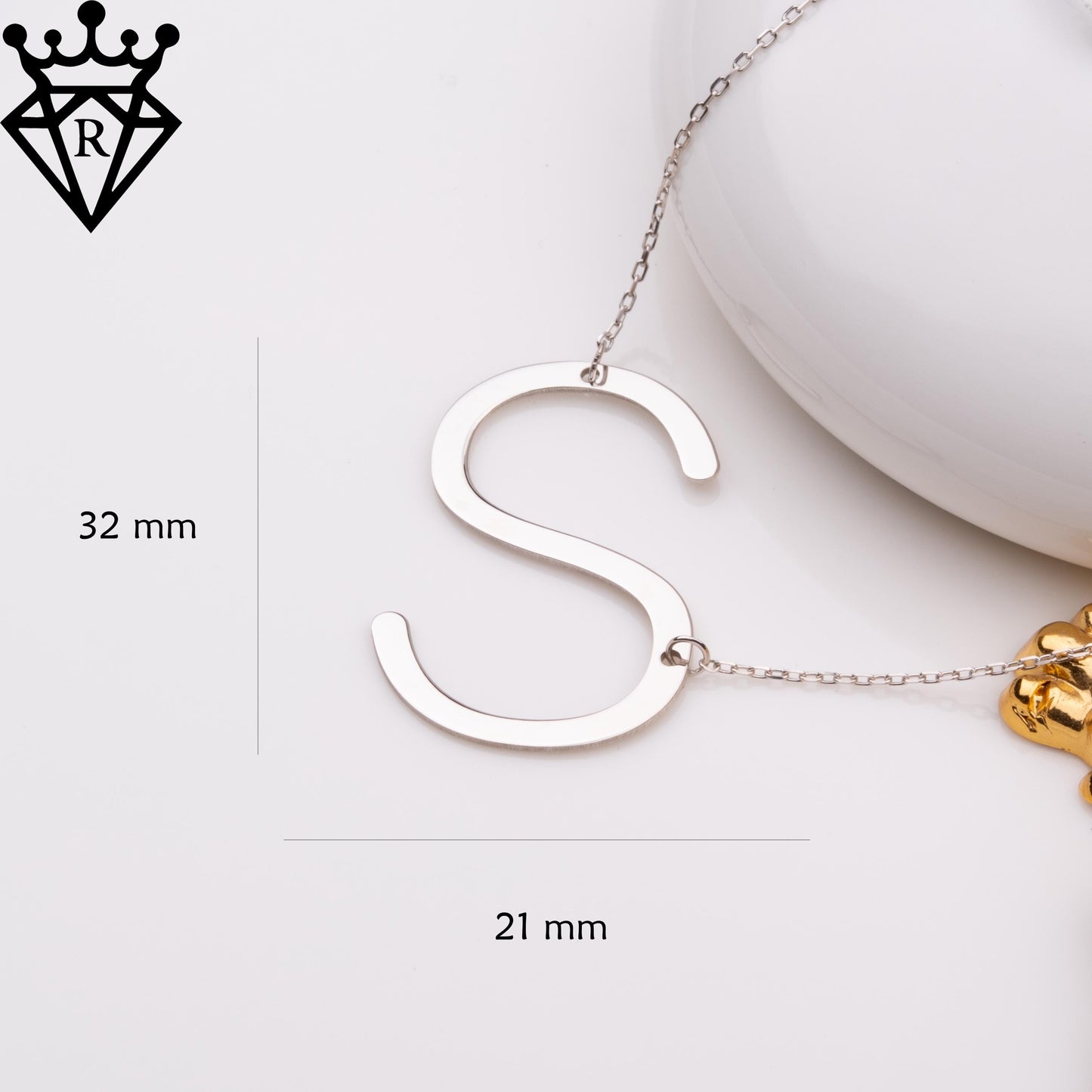 Silver S Necklace, Letter S Initial Necklace, Gold or Silver Initial Necklace, Dainty Pendant, Personalized Jewelry, Handmade Gift for Her
