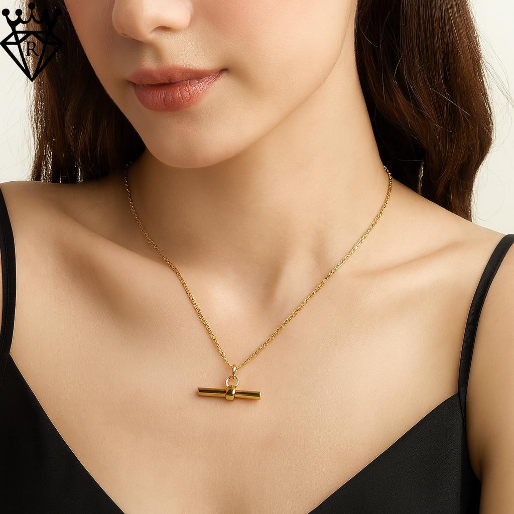 T Bar Necklace, Minimalist Bar Pendant, 925 Sterling Silver or Gold Plated, Handmade Chain Necklace for Women, Wedding or Birthday Gift