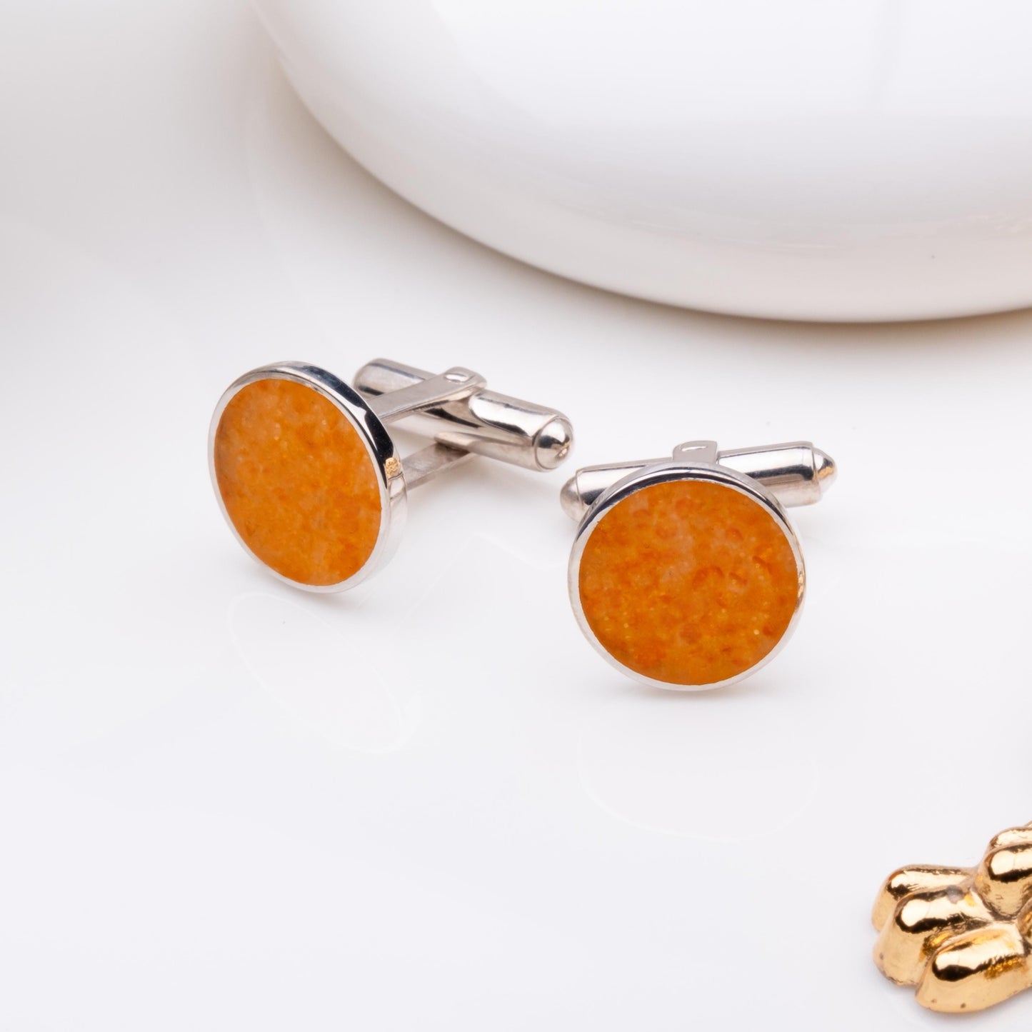 Amber Stone Cufflinks, 925 Sterling Silver Cuff Links for Men,Natural Baltic Amber Jewelry, Groom Gift, Wedding Accessory