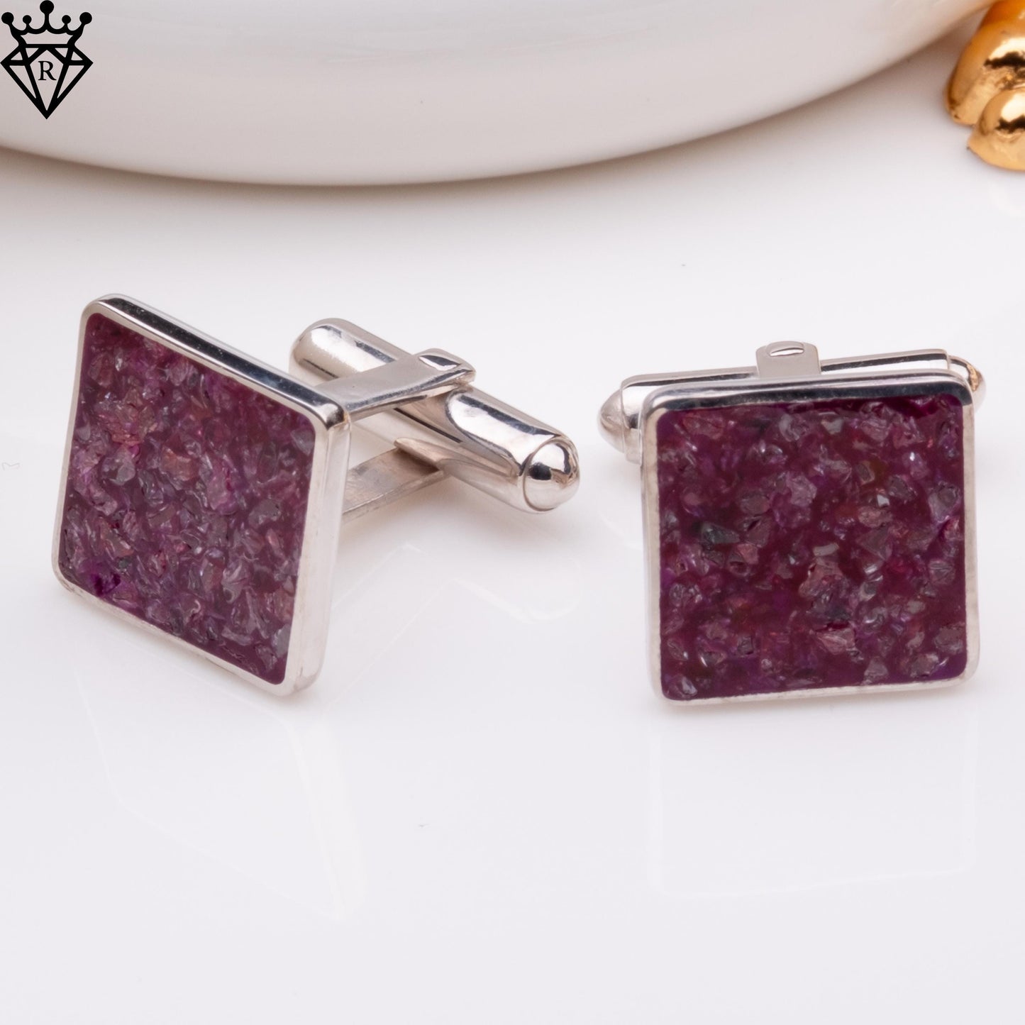 Garnet Stone Cuff Links, Silver Cufflinks for Men, Garnet Jewelry,Formal Cufflinks, Anniversary Gift