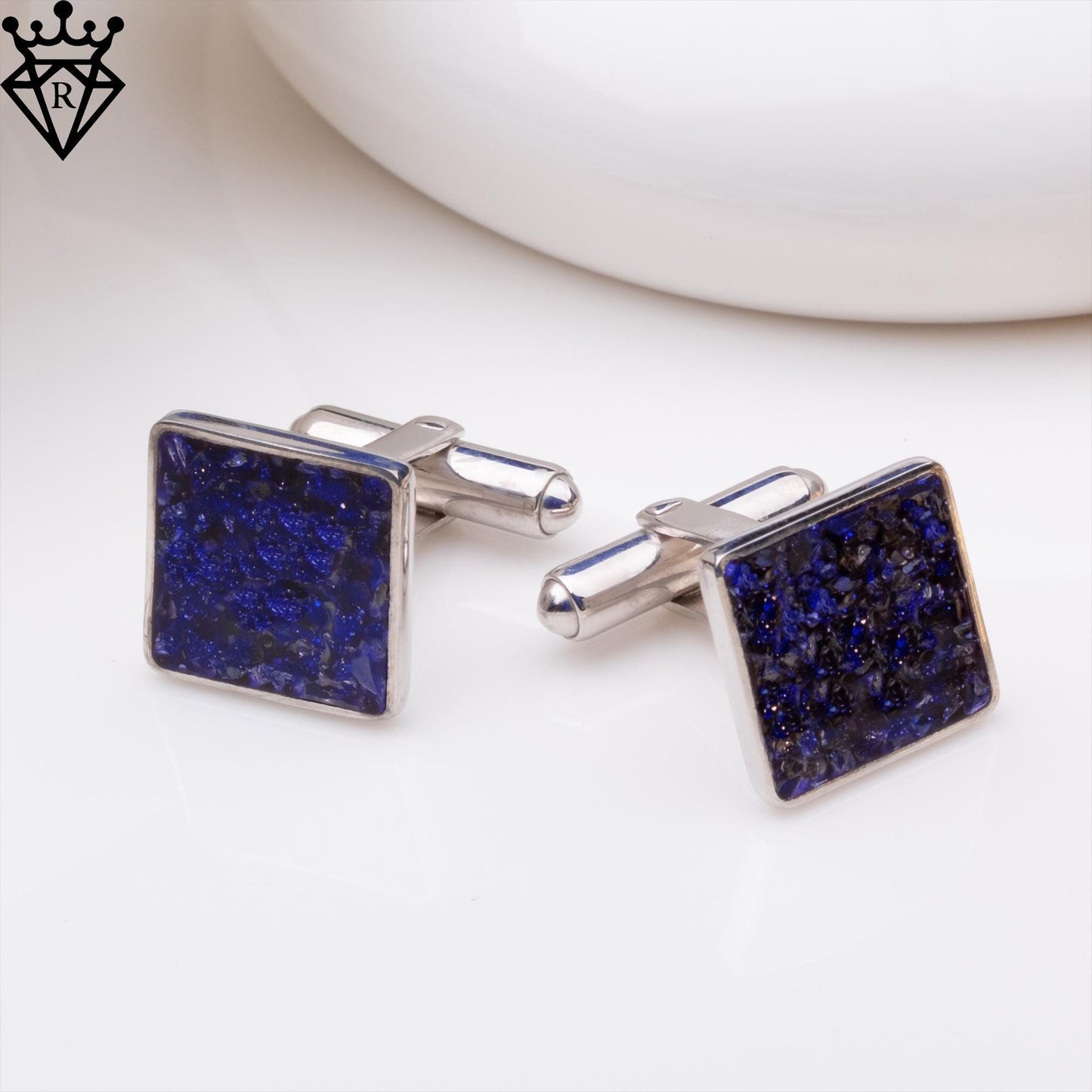 Blue Goldstone Cufflinks, Mens Jewelry, Anniversary Gift, Groomsmen Gifts, Wedding Gifts, Christmas Gift, Gifts for Dad, Boyfriend