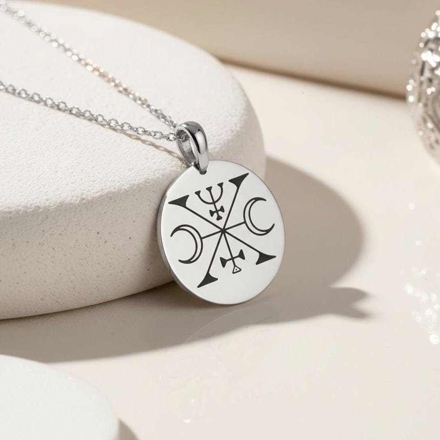 Decarabie Sigil Necklace | 925 Sterling Silver Gothic Jewelry | Occult Air Spirit Symbol | Mystical Protection Gift