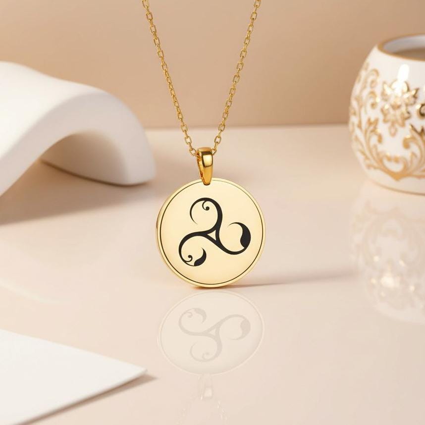 Triskele Medallion Necklace | 925 Sterling Silver Jewelry | Celtic Norse Sacred Geometry | Spiritual Symbol Gift
