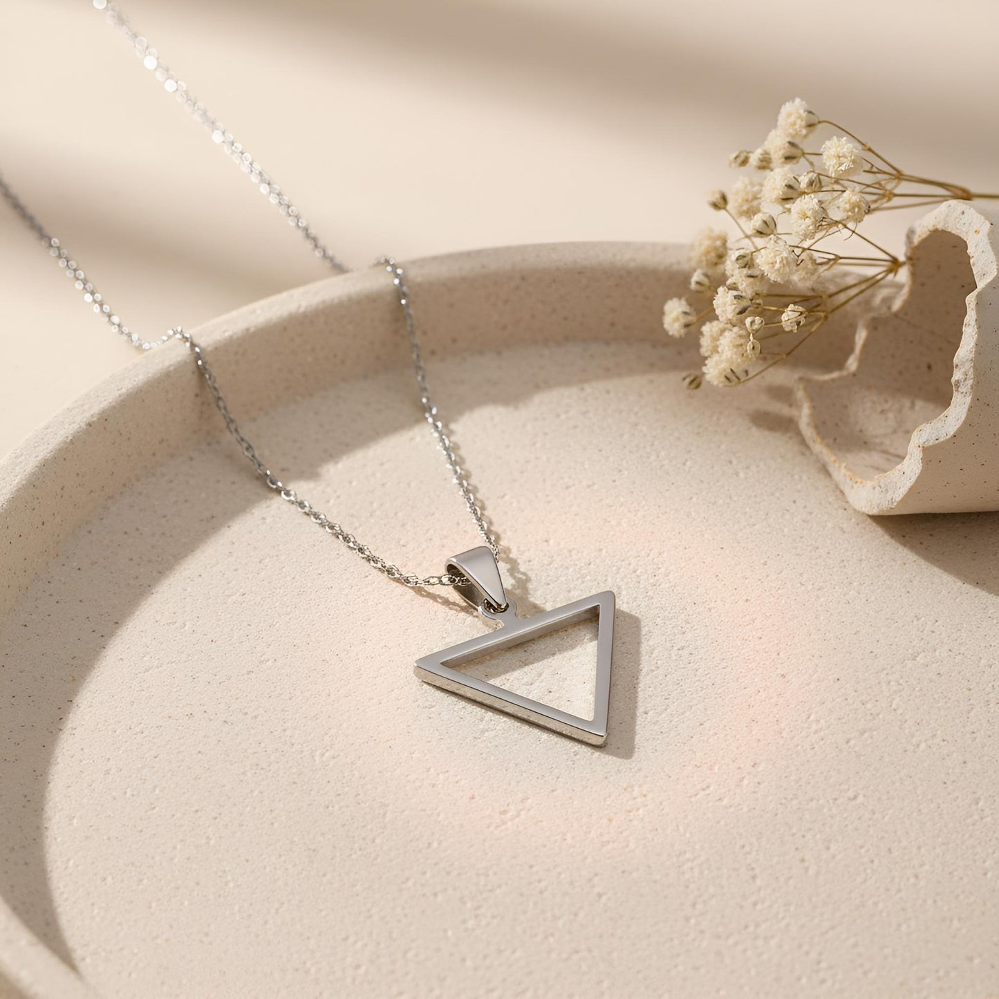 Water Element Necklace | 925 Sterling Silver | Alchemy Symbol Jewelry | Gift of Intuition and Emotional Balance