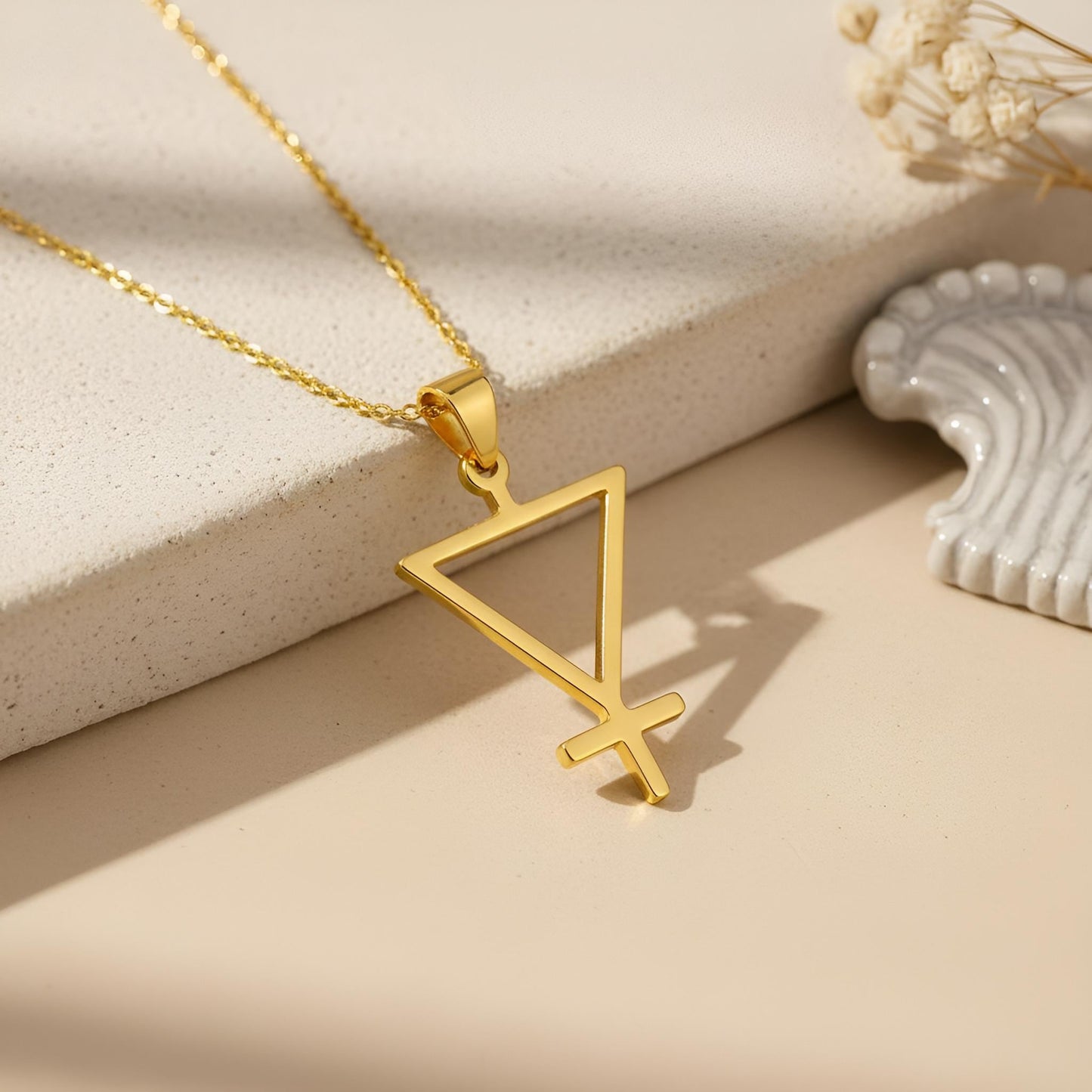 Earth Element Necklace | 925 Sterling Silver | Alchemy Element Symbol | Spiritual Balance Gift