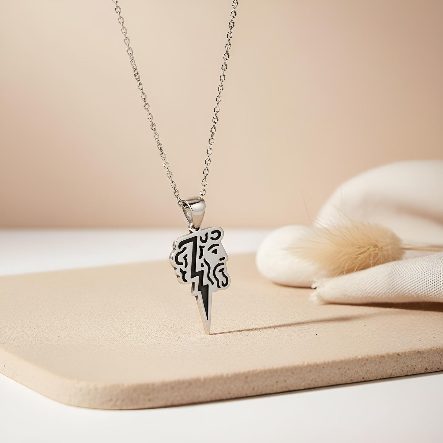 Zeus Lightning Necklace | Sterling Silver Pendant | Greek Mythology Symbol | Meaningful Mythology Gift