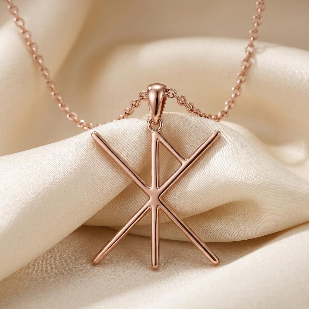 Viking Love and Protection Bind Rune Necklace | 925 Sterling Silver | Norse Mythology Symbol | Love and Protection Gift