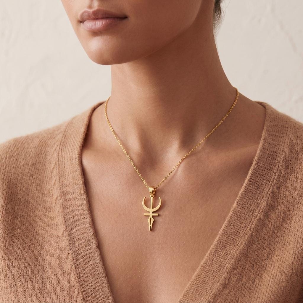 Feminine Energy Necklace | 925 Sterling Silver | Sacred Symbol Spiritual | Meaningful Gift