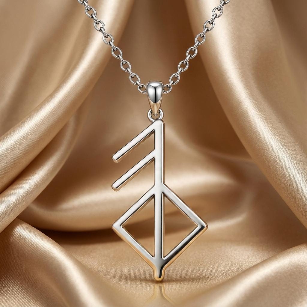 Growing Love Rune Necklace | 925 Sterling Silver | Norse Rune Symbolism | Meaningful Relationship Gift